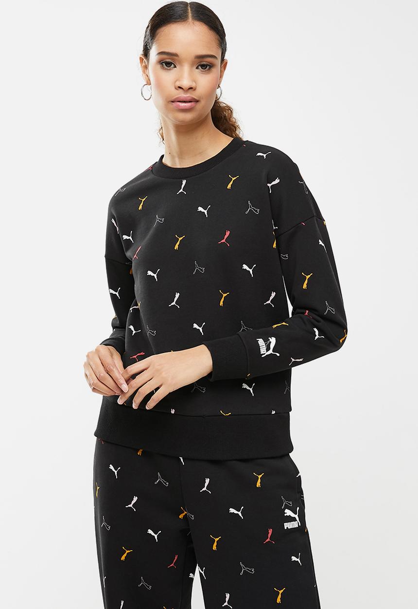 PUMA - Classic graphic aop crew sweat - puma black
