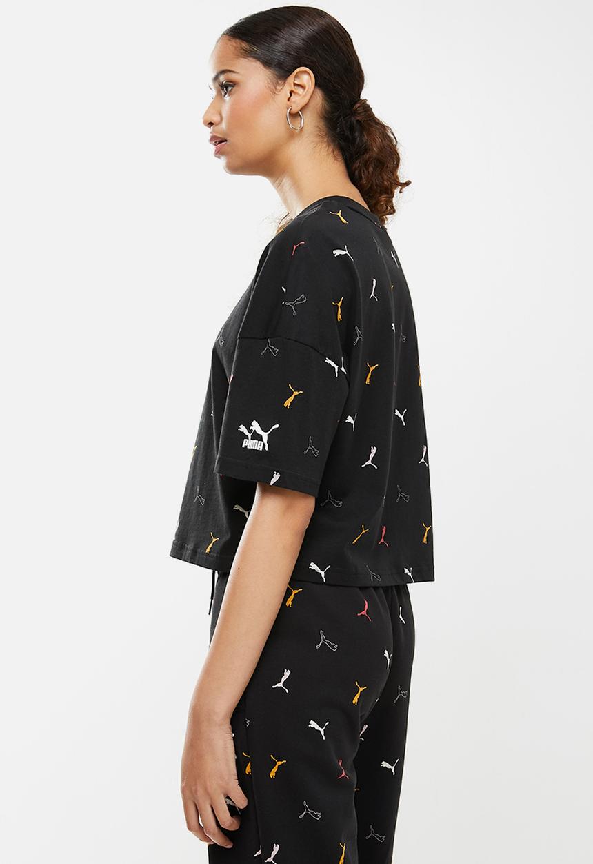 PUMA - Classics graphics aop boyfriend tee - puma black