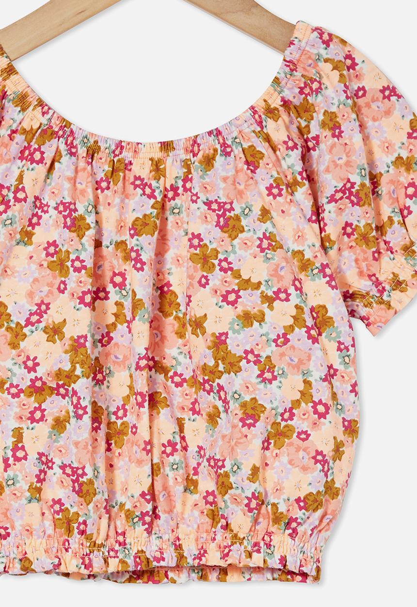 Cotton On - Daphne puff sleeve top - vanilla & newport floral