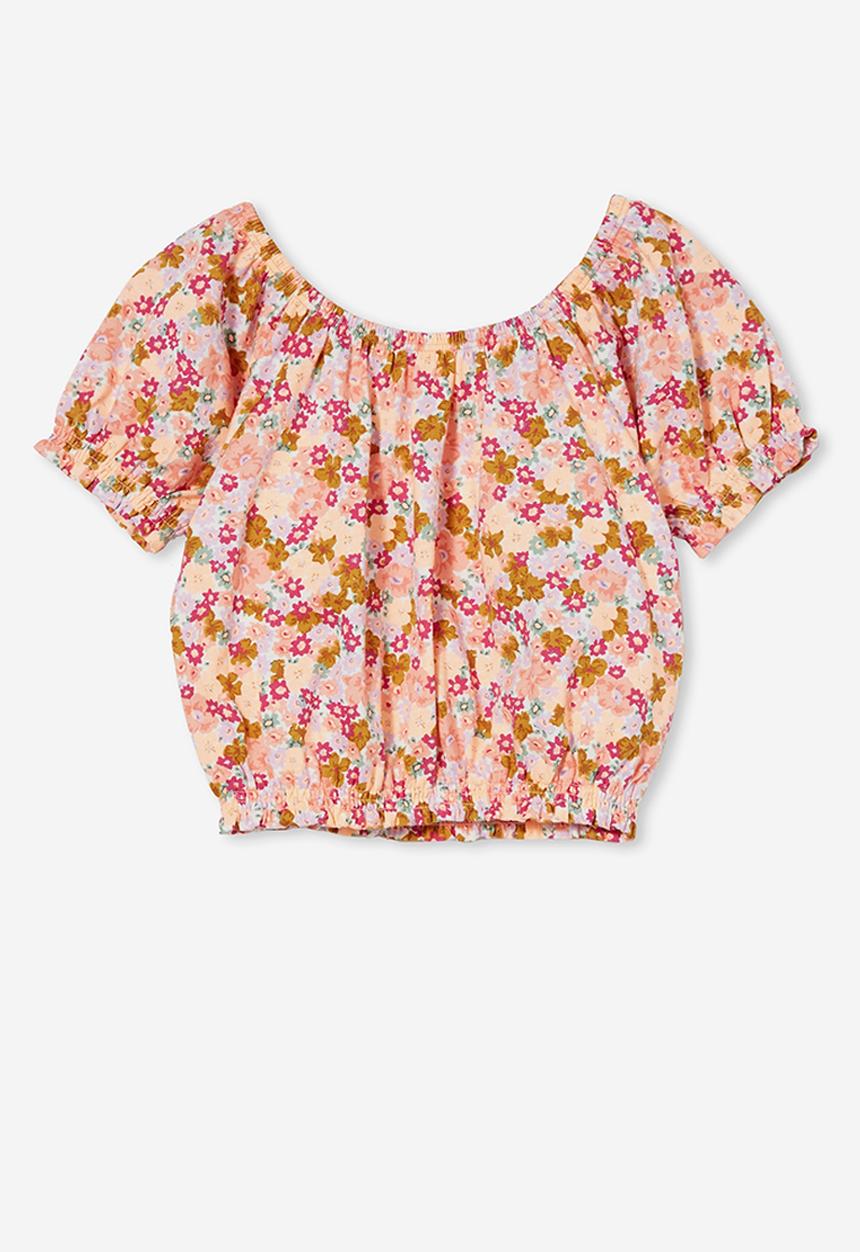 Cotton On - Daphne puff sleeve top - vanilla & newport floral