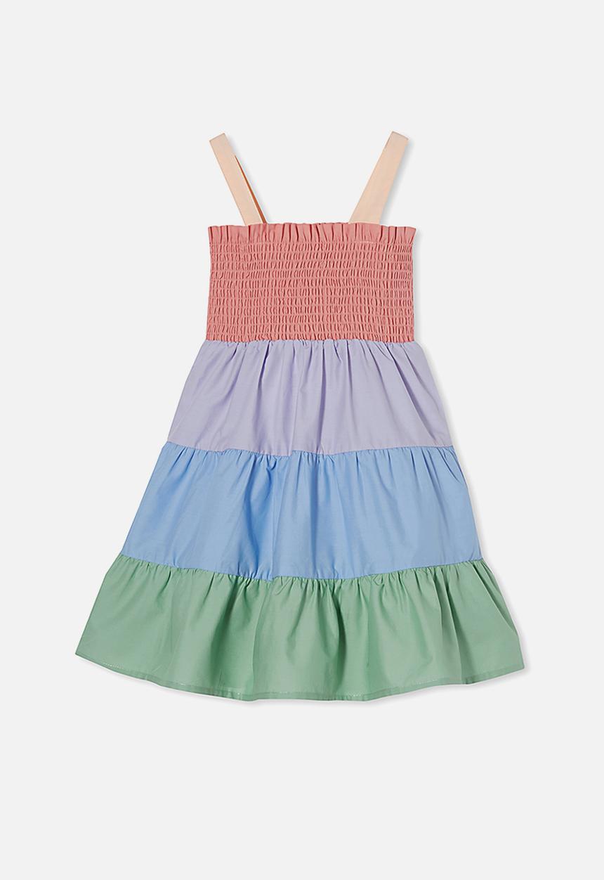 Cotton On - Mae sleeveless dress - rainbow colour block