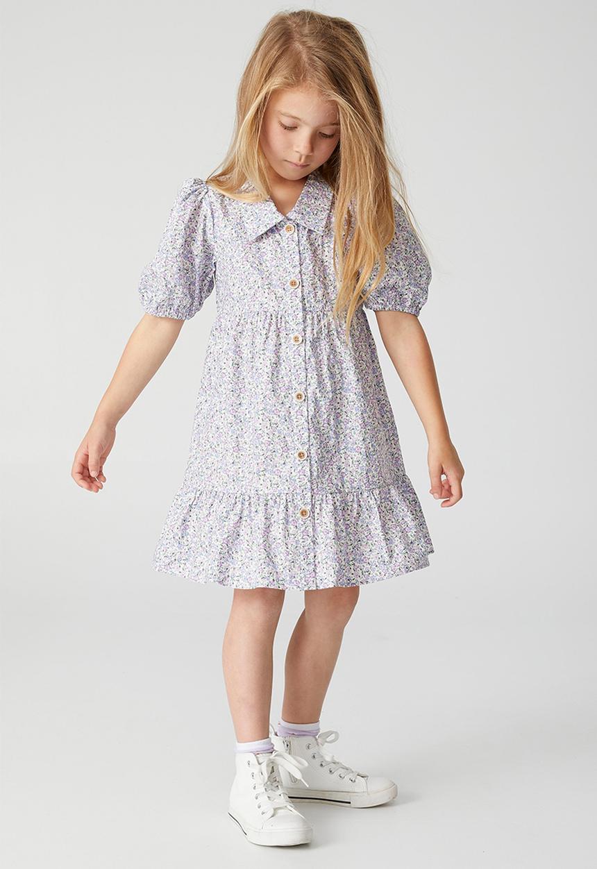 Cotton On - Jamala short sleeve dress - blue torquay ditsy