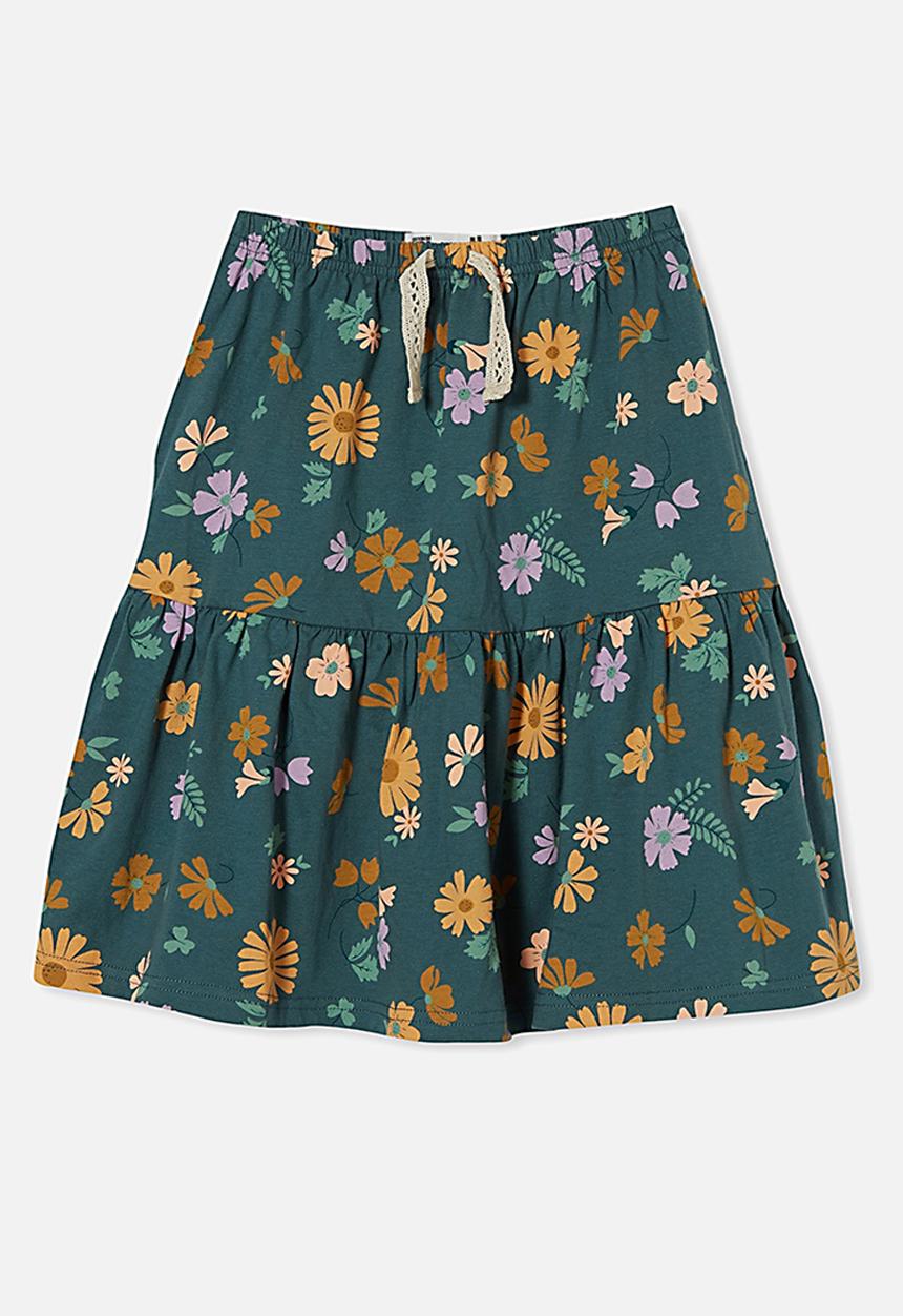 Cotton On - Dylan skirt - turtle green & topenga floral