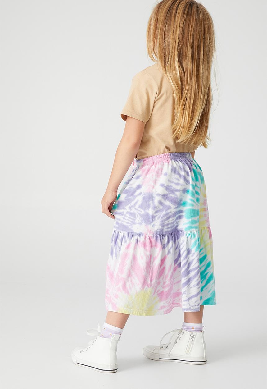 Cotton On - Dylan skirt - pastel rainbow tie dye