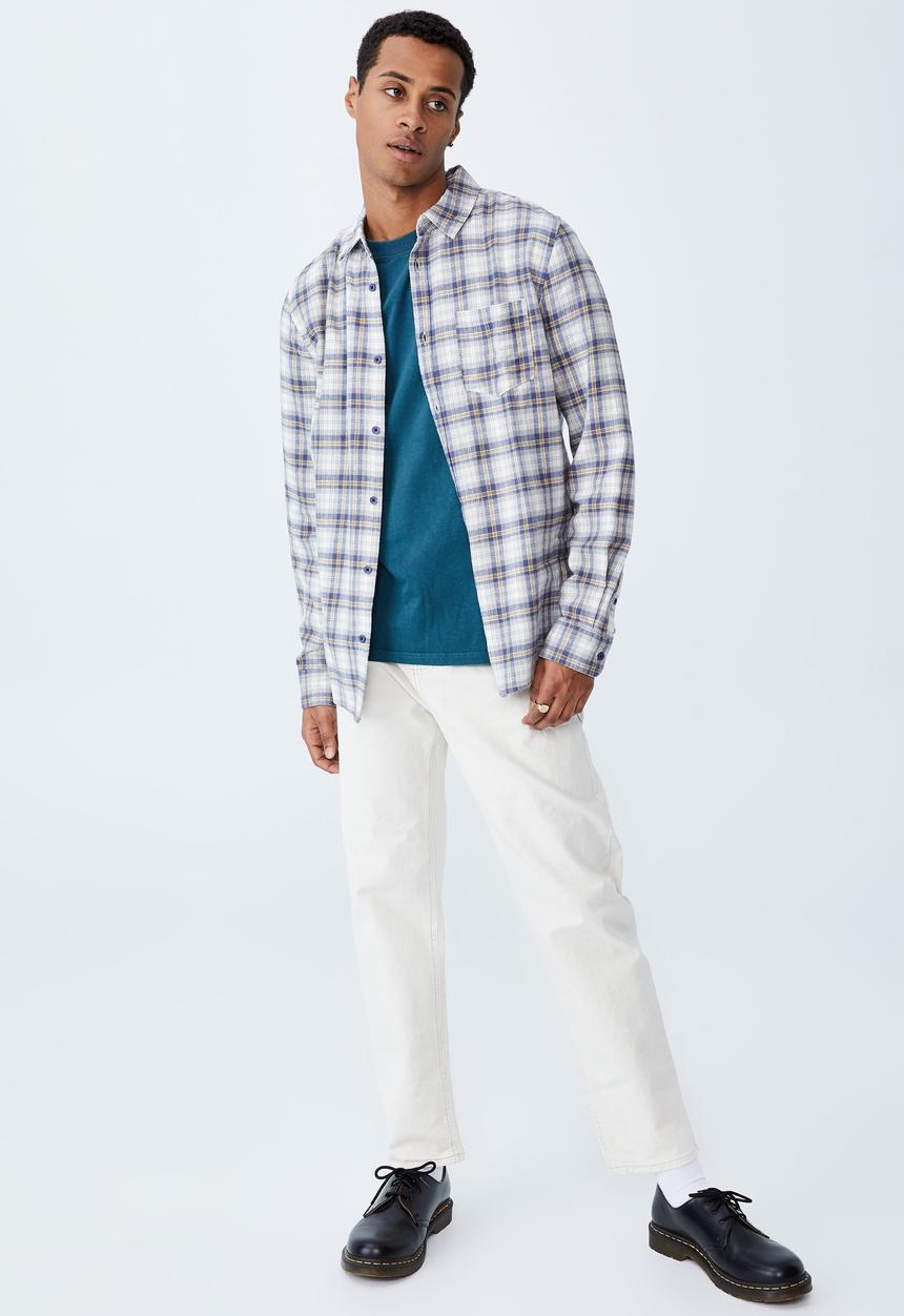 Cotton On - Washed long sleeve check shirt - multi 