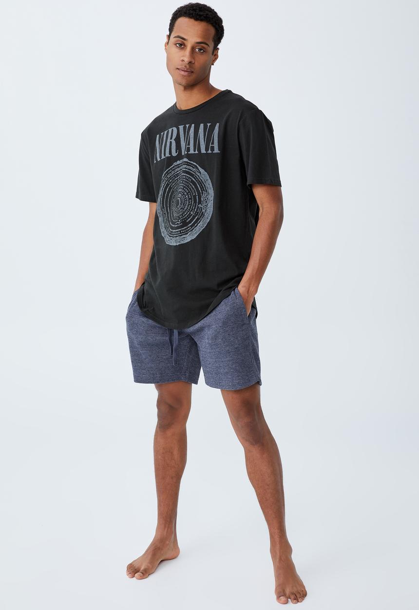 Cotton On - Waffle jogger short - navy marle