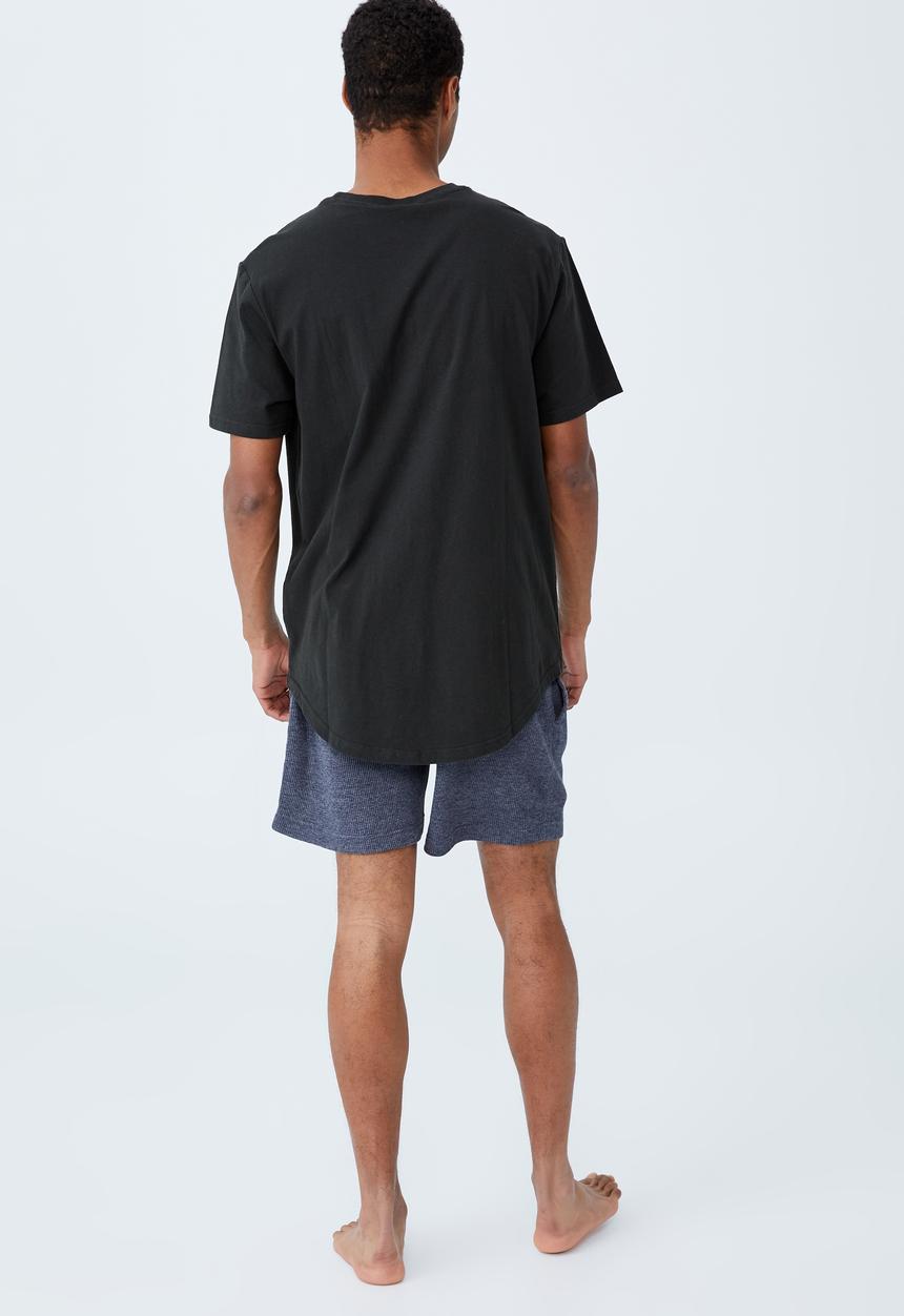 Cotton On - Waffle jogger short - navy marle