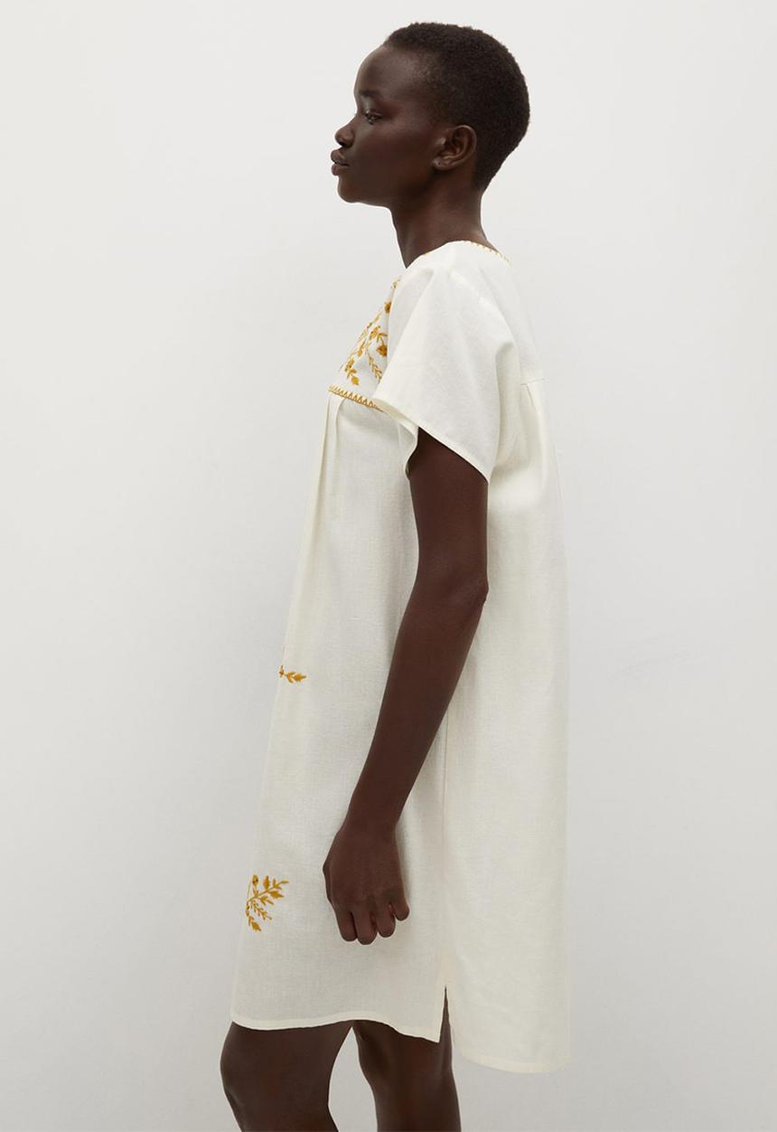 MANGO - Dress mexican - white