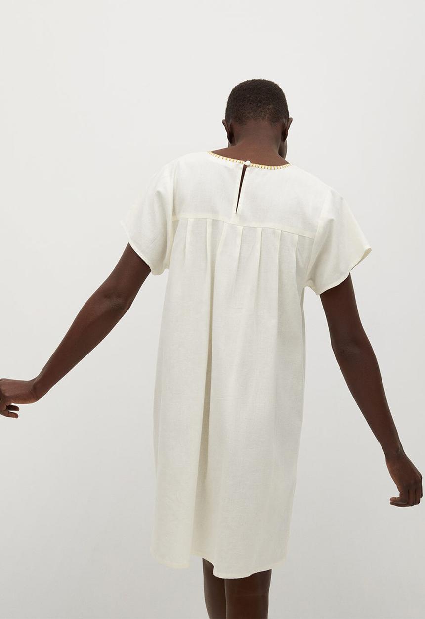 MANGO - Dress mexican - white