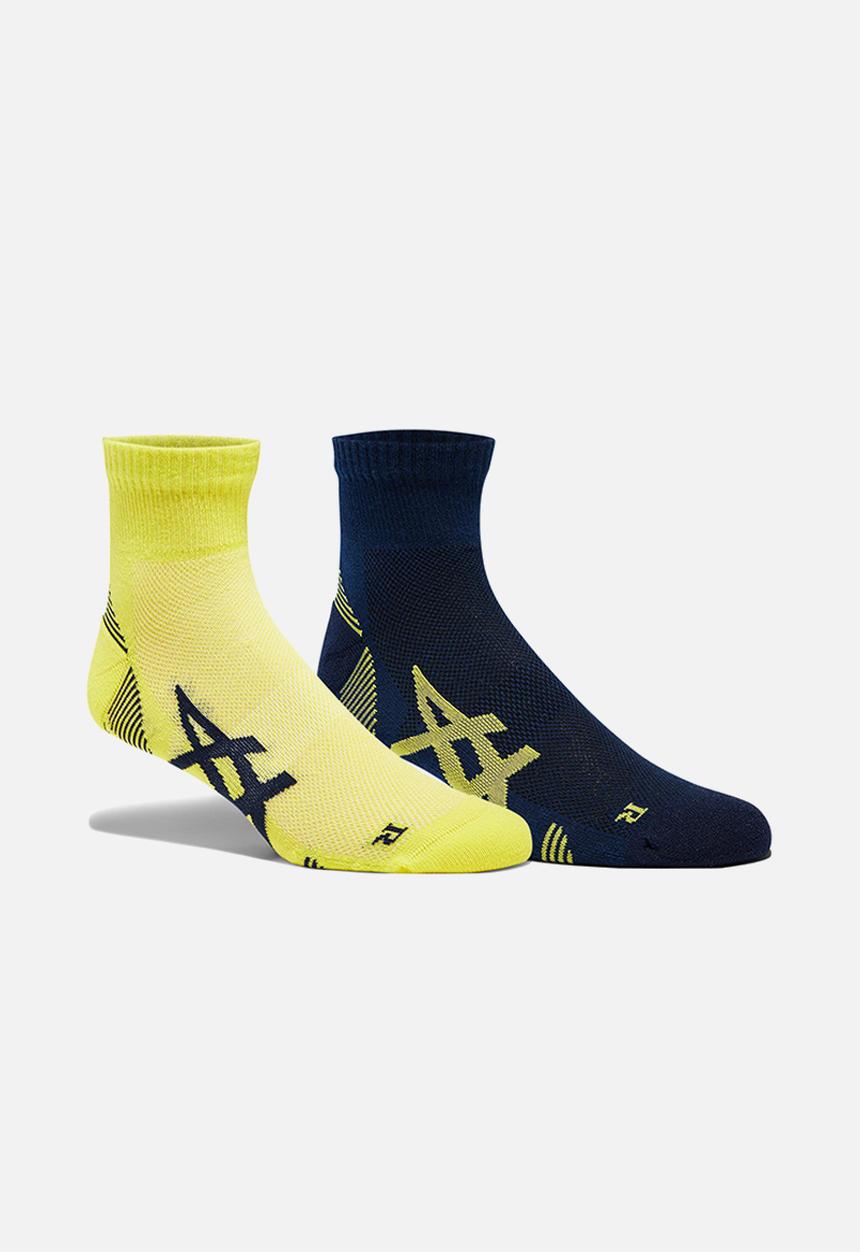 ASICS - 2ppk cushioning sock - peacoat / sour yuzu
