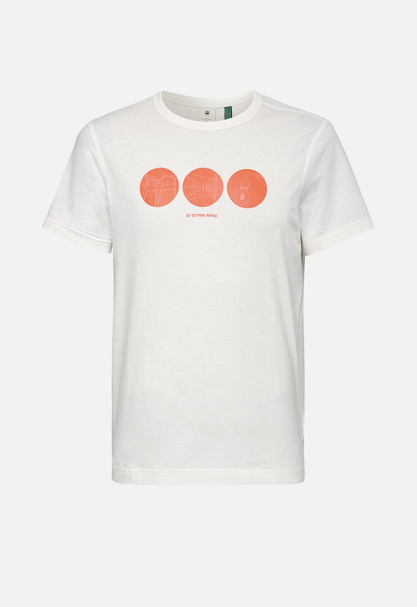 G-STAR - Circle object back graphic short sleeve tee - milk