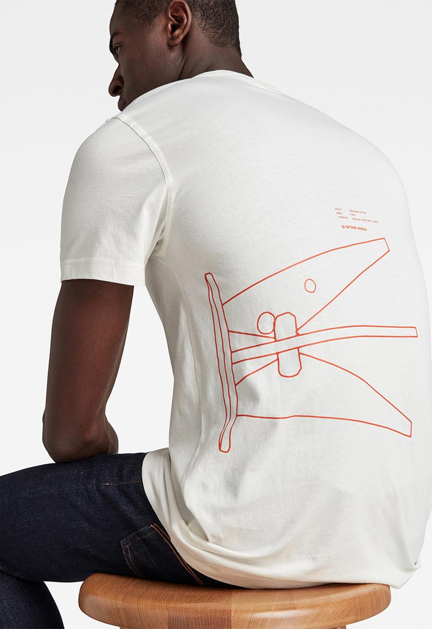 G-STAR - Circle object back graphic short sleeve tee - milk