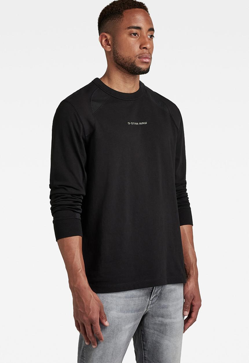 G-STAR - Moto neoprene long sleeve tee - dk black