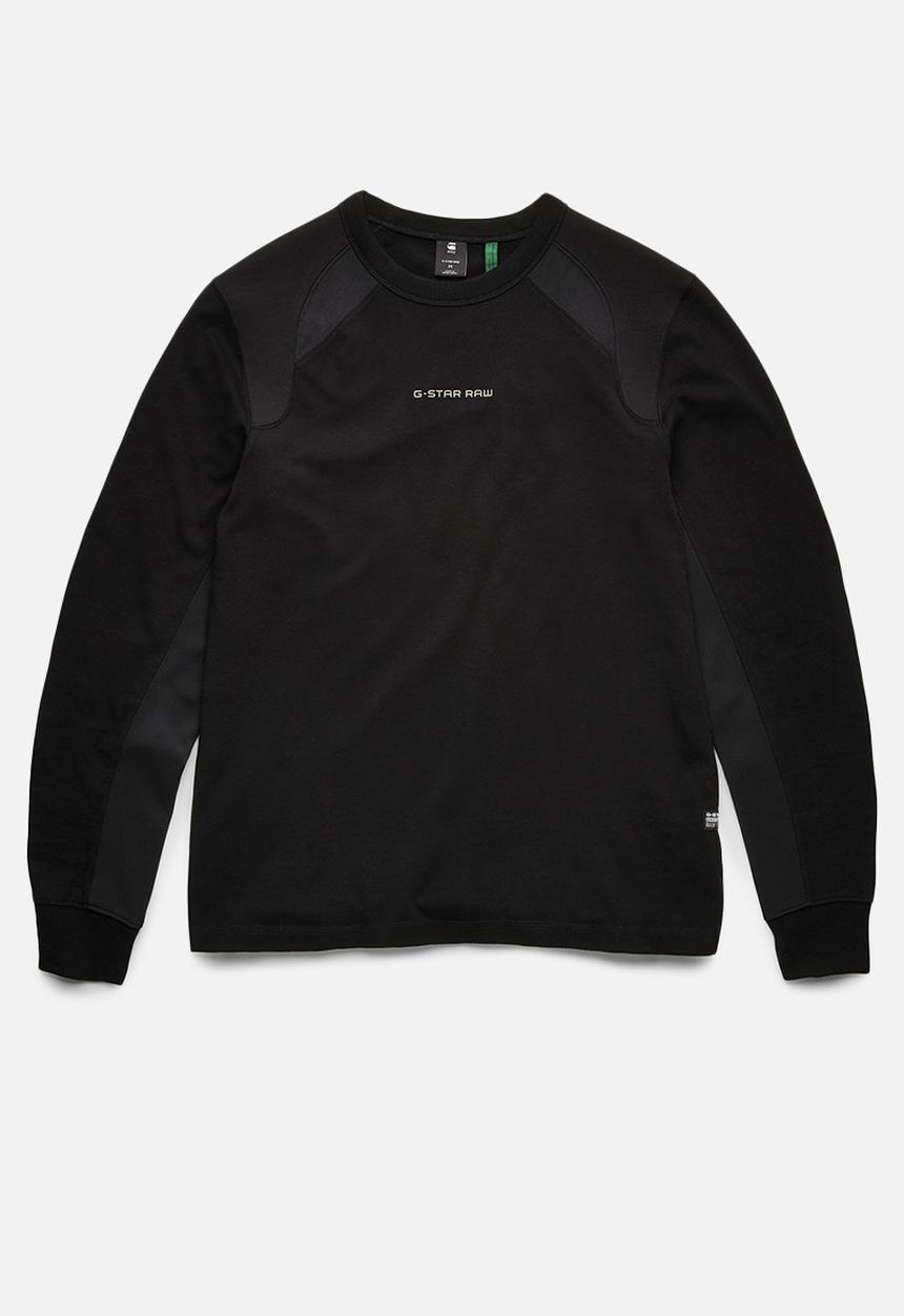 G-STAR - Moto neoprene long sleeve tee - dk black