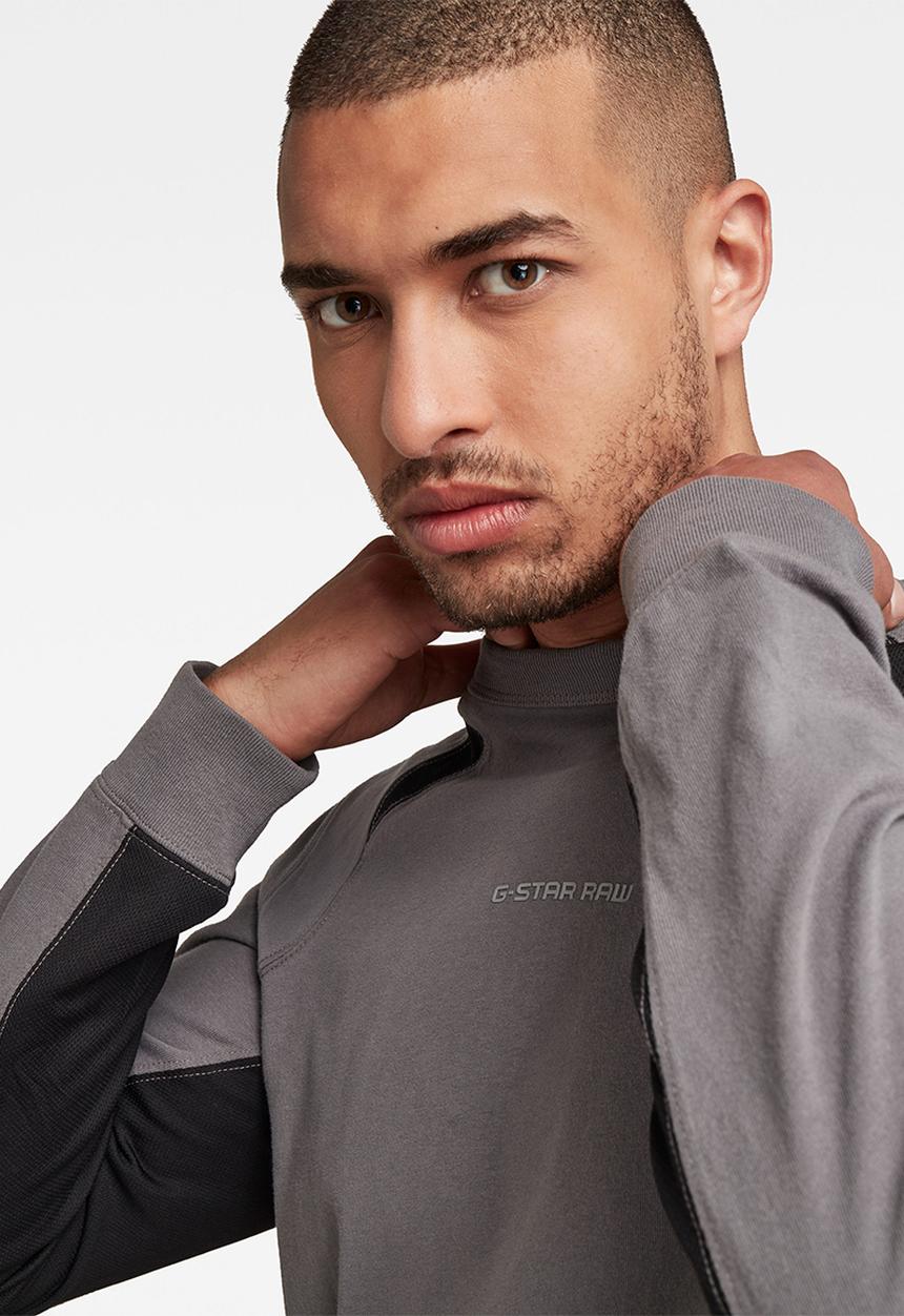 G-STAR - Moto neoprene long sleeve tee - magna