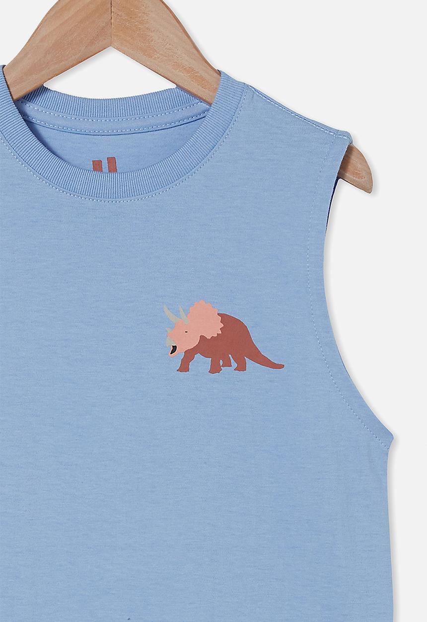 Cotton On - Otis muscle tank - dusk blue/dino