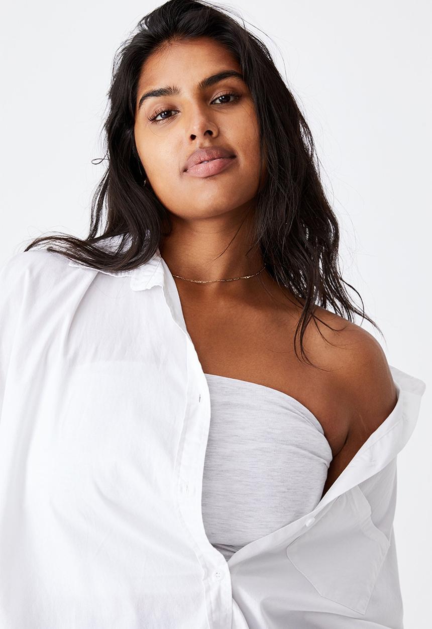 Cotton On - Curve dad shirt - white