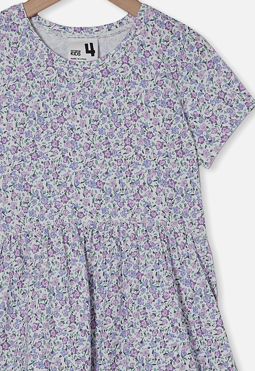 Cotton On - Freya short sleeve dress - vanilla/blue 