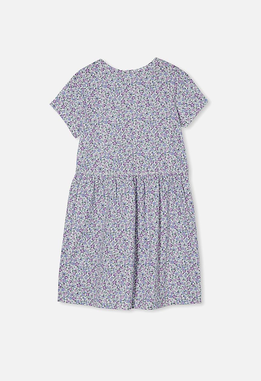 Cotton On - Freya short sleeve dress - vanilla/blue 