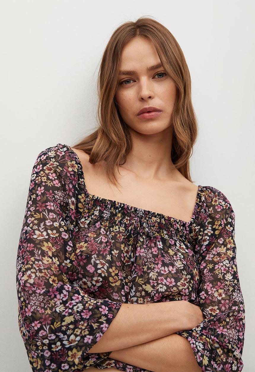 MANGO - Blouse plise - black