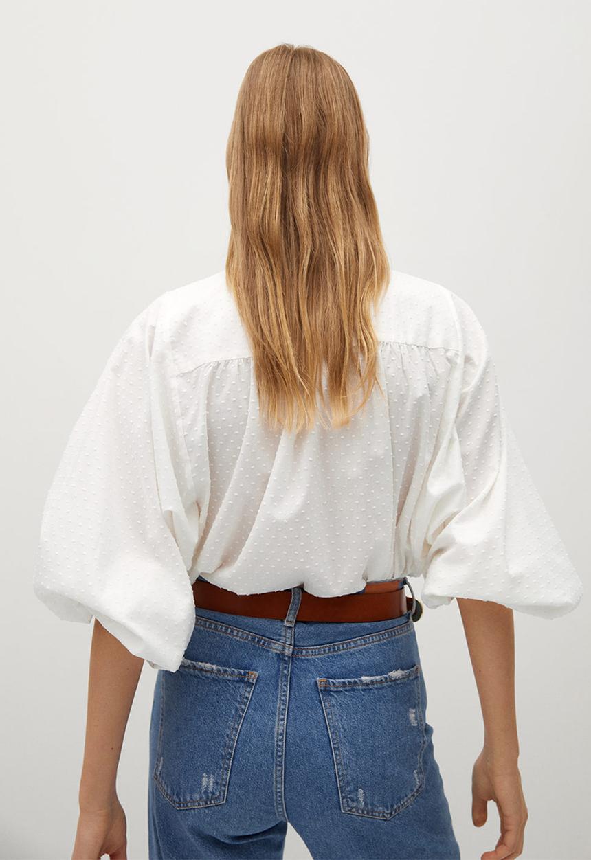 MANGO - Blouse farmer - off white 