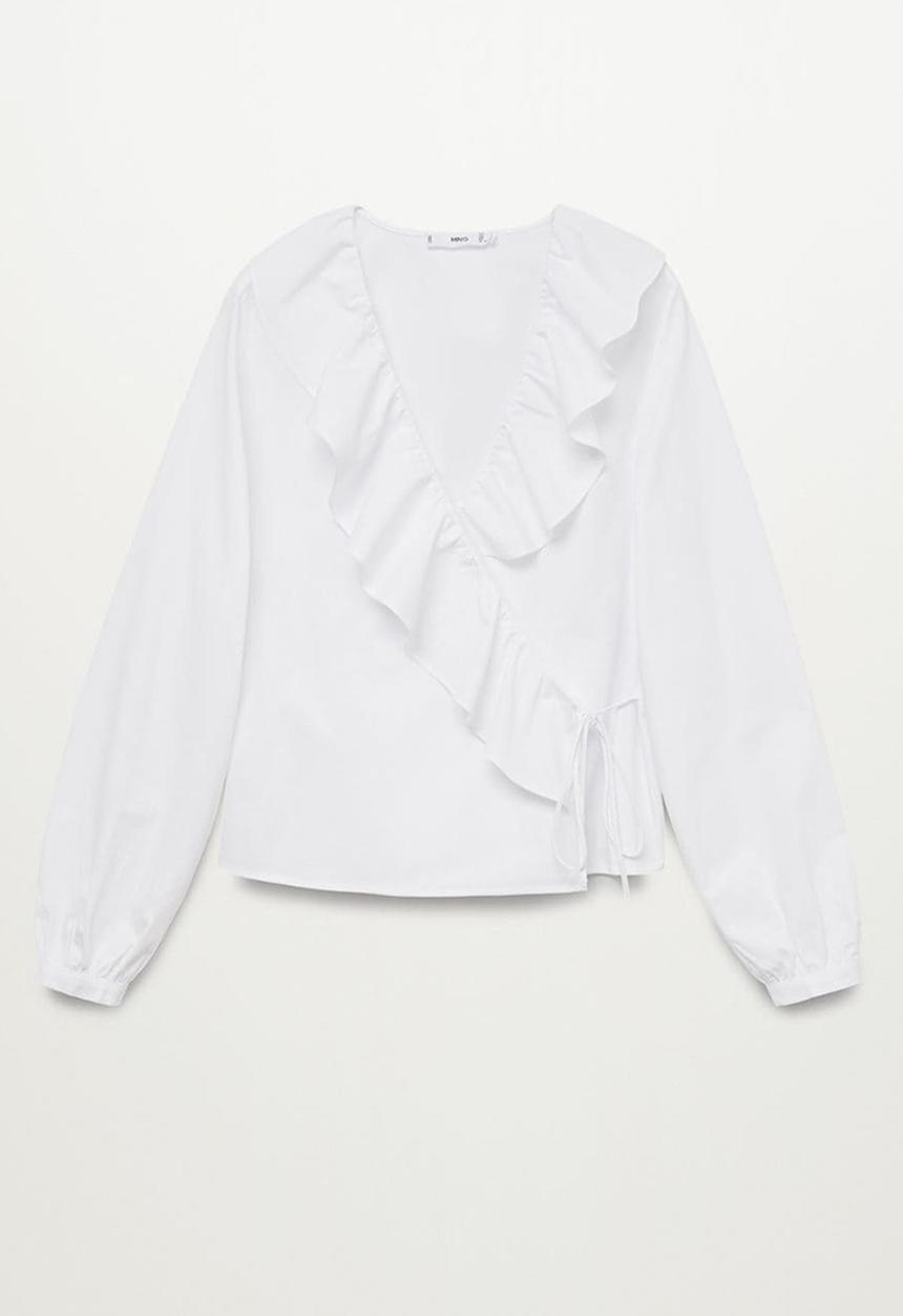 MANGO - Blouse cruz - white