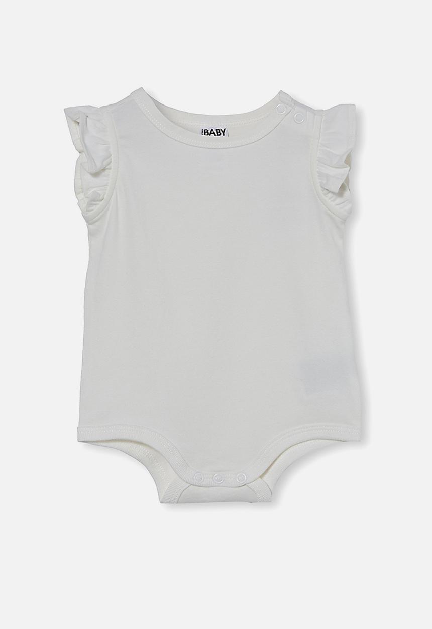 Cotton On - The sleeveless ruffle bubbysuit - vanilla