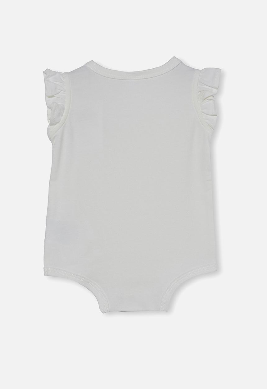 Cotton On - The sleeveless ruffle bubbysuit - vanilla