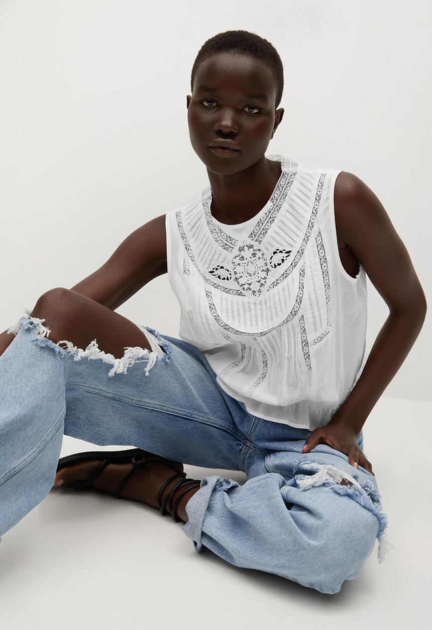 MANGO - Blouse yasmina - white