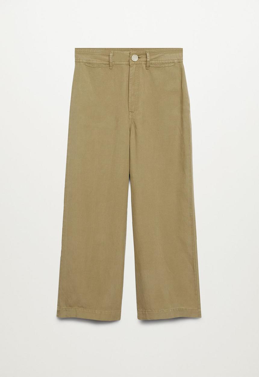 MANGO - Trousers blau - khaki