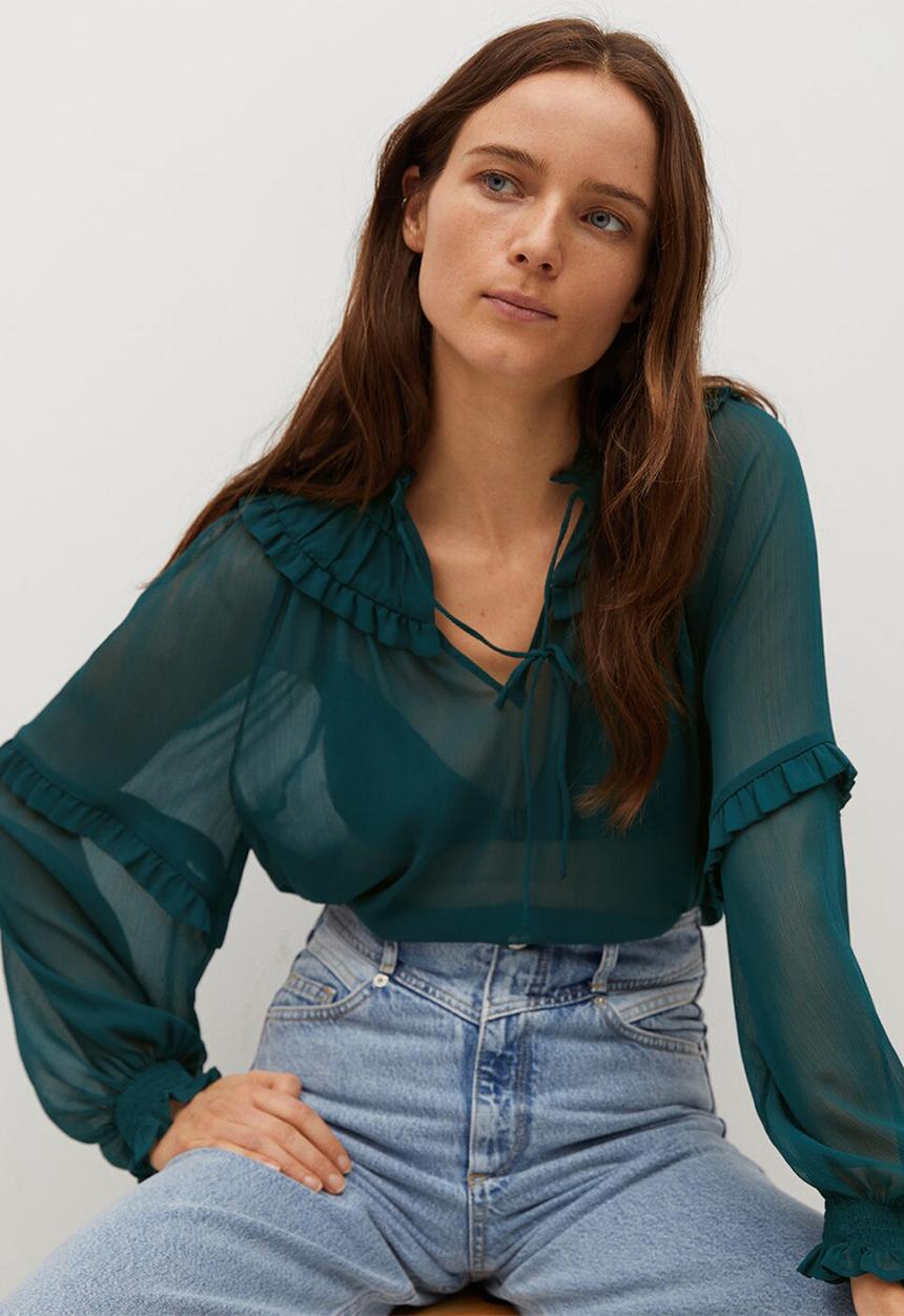 MANGO - Blouse pachi - green