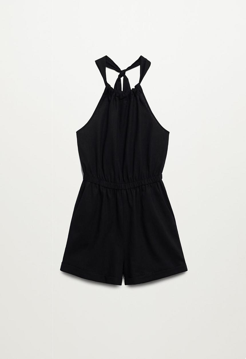 MANGO - Playsuit laci - black
