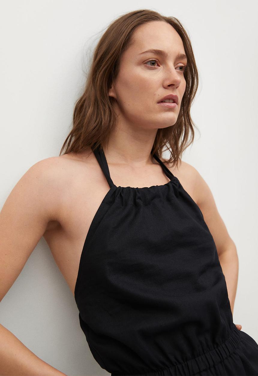 MANGO - Playsuit laci - black