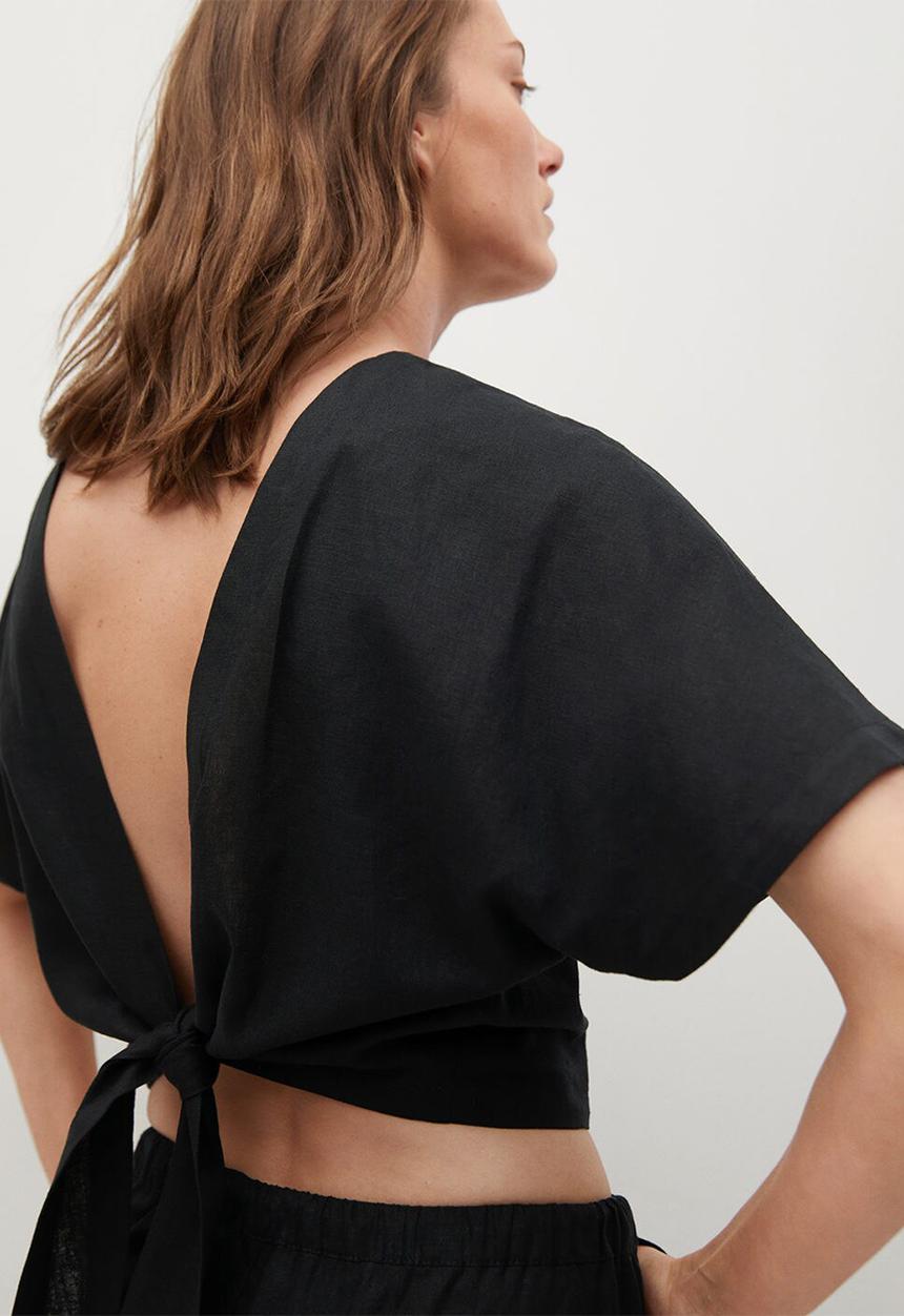MANGO - Blouse laci - black