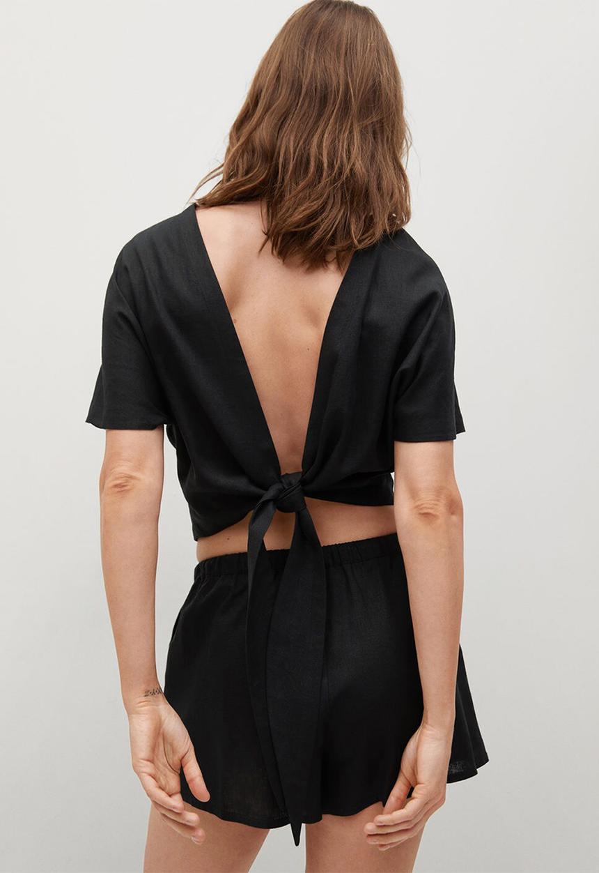 MANGO - Blouse laci - black