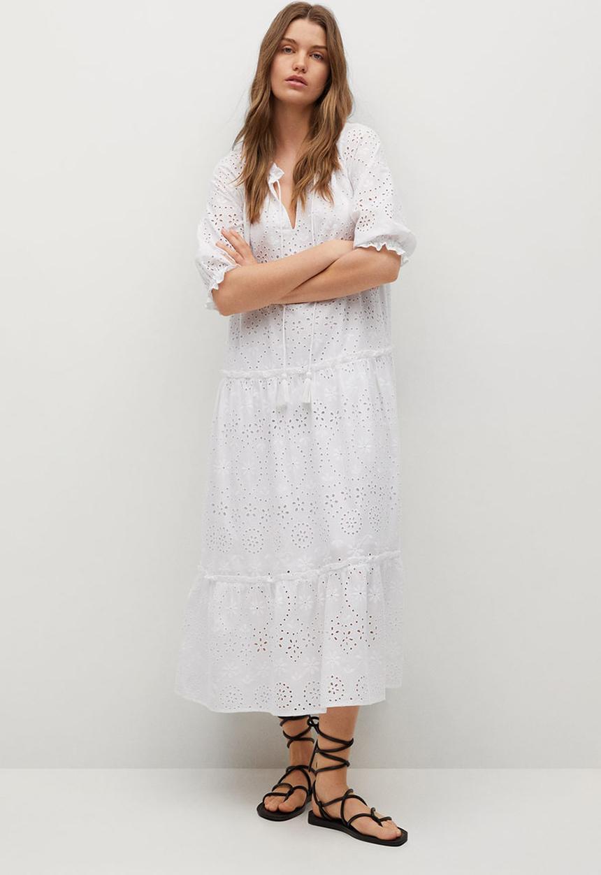 MANGO - Dress island - white