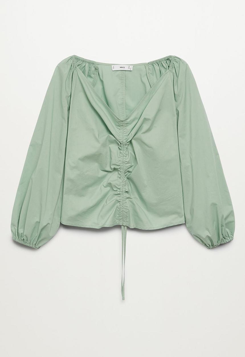 MANGO - Blouse flower - green