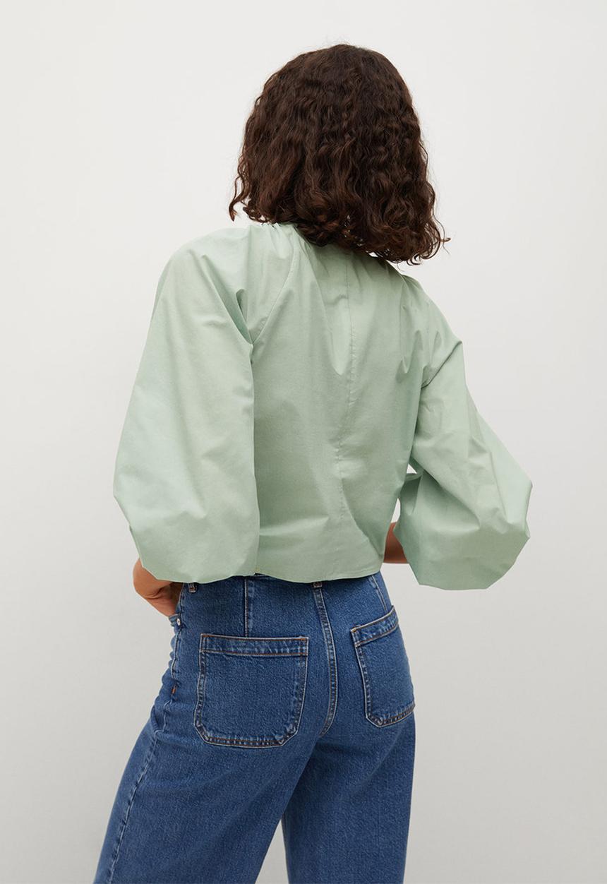 MANGO - Blouse flower - green