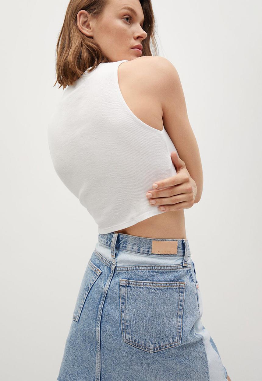 MANGO - Skirt grace - open blue