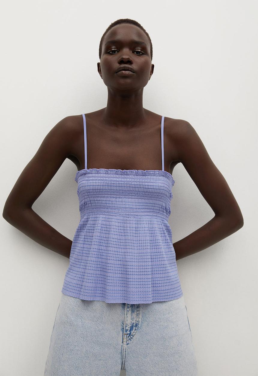 MANGO - Top adelina - light pastel blue