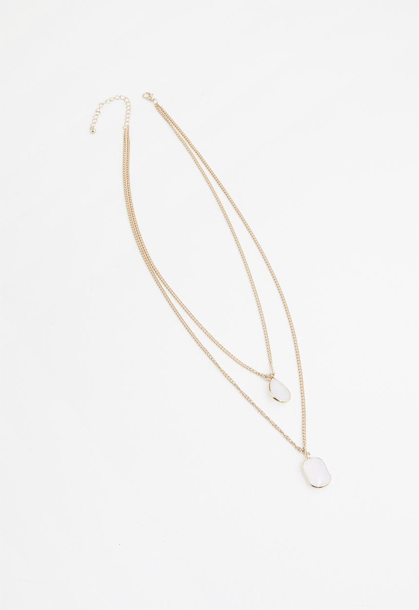 Superbalist - Gem double chain necklace - gold