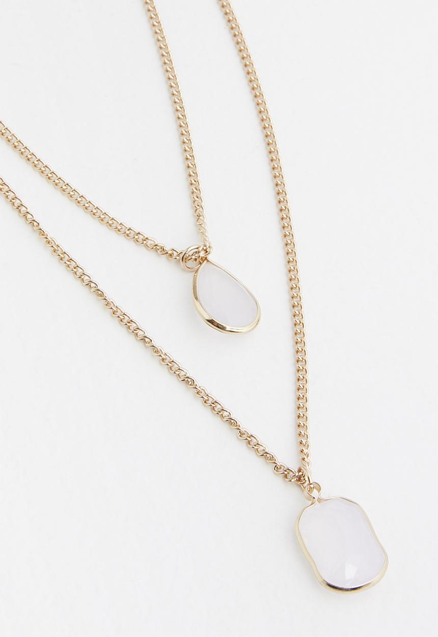 Superbalist - Gem double chain necklace - gold