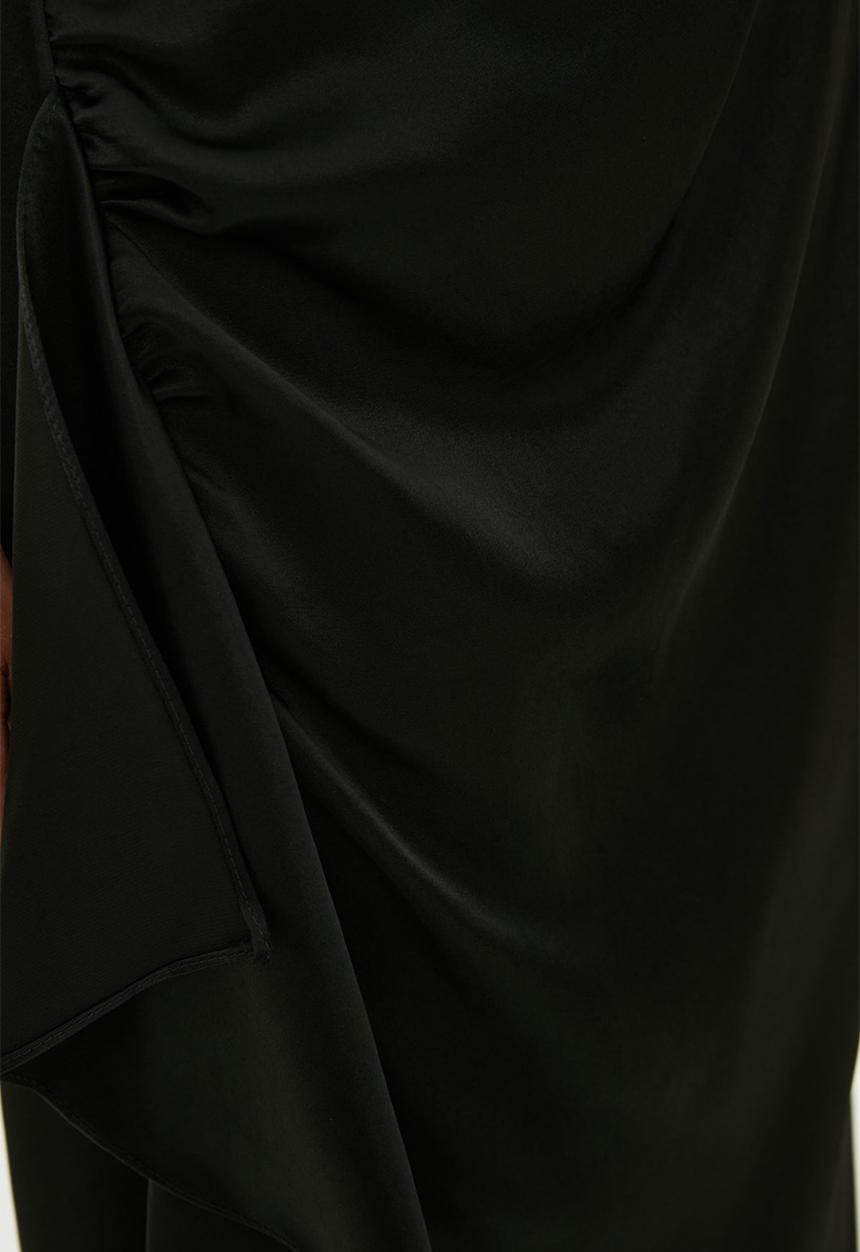 Trendyol - Waist detailed evening dress  - black