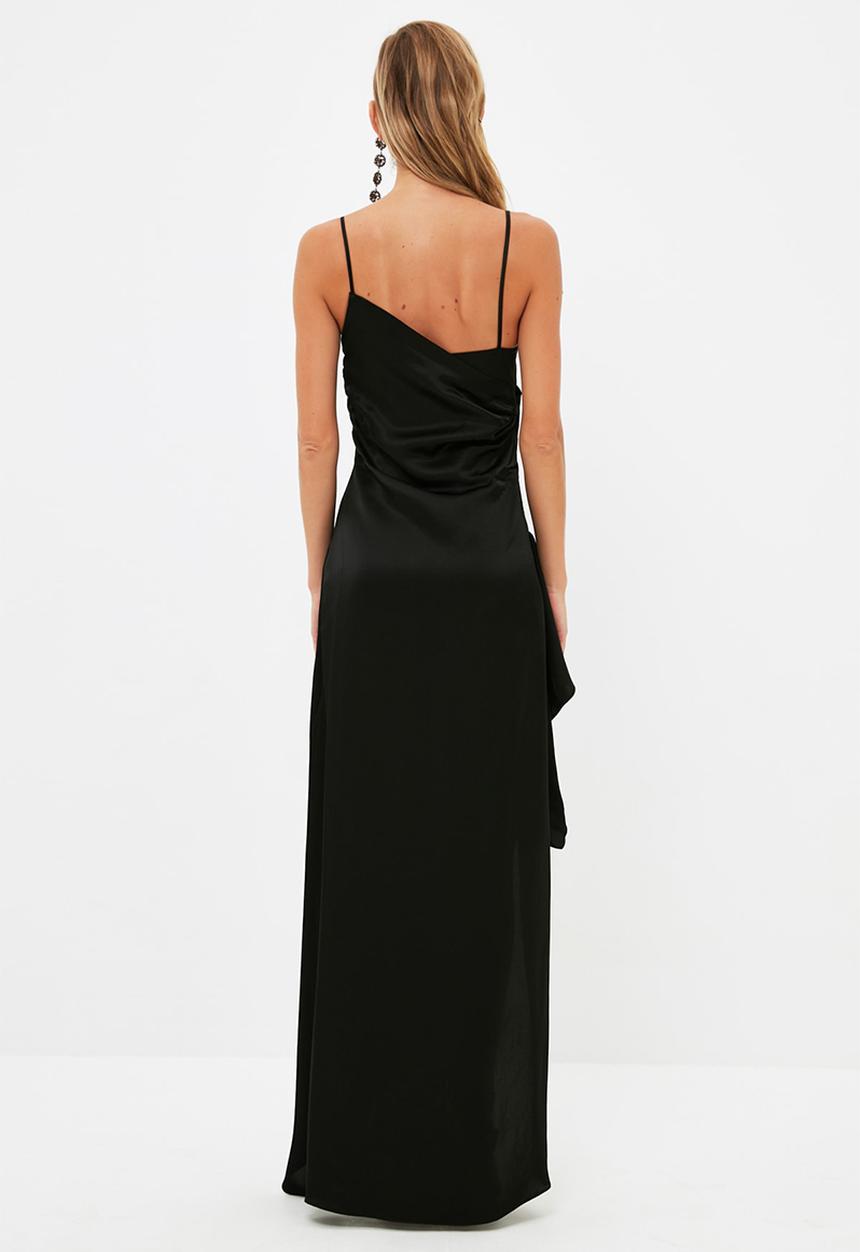 Trendyol - Waist detailed evening dress  - black