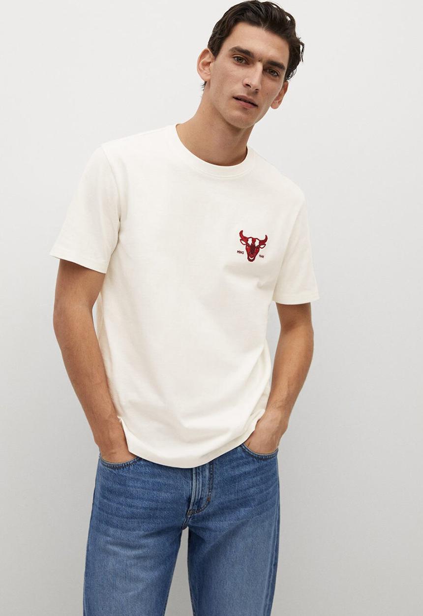 MANGO - Vaca short sleeve T-shirt - white