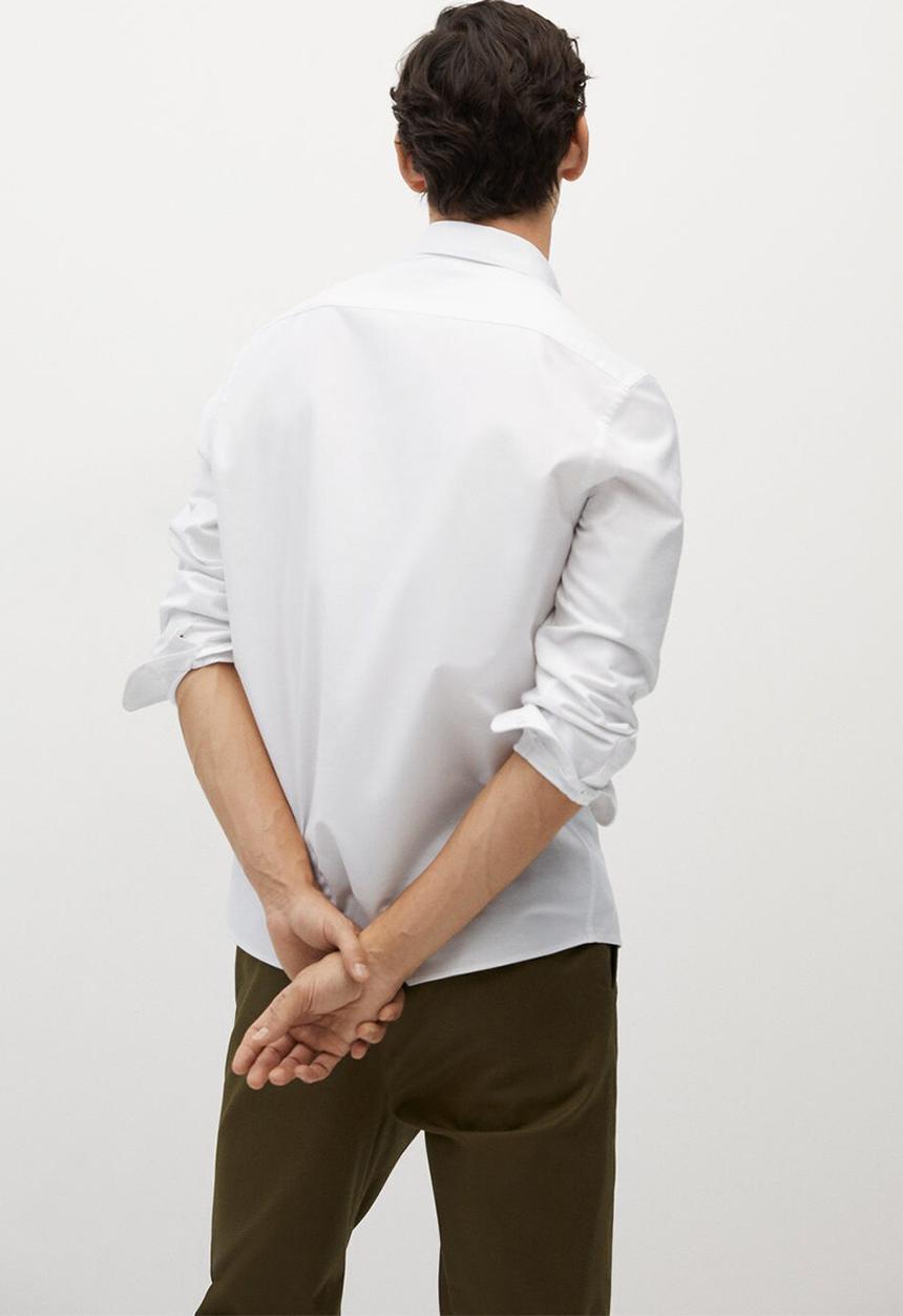 MANGO - Oxford long sleeve shirt - white