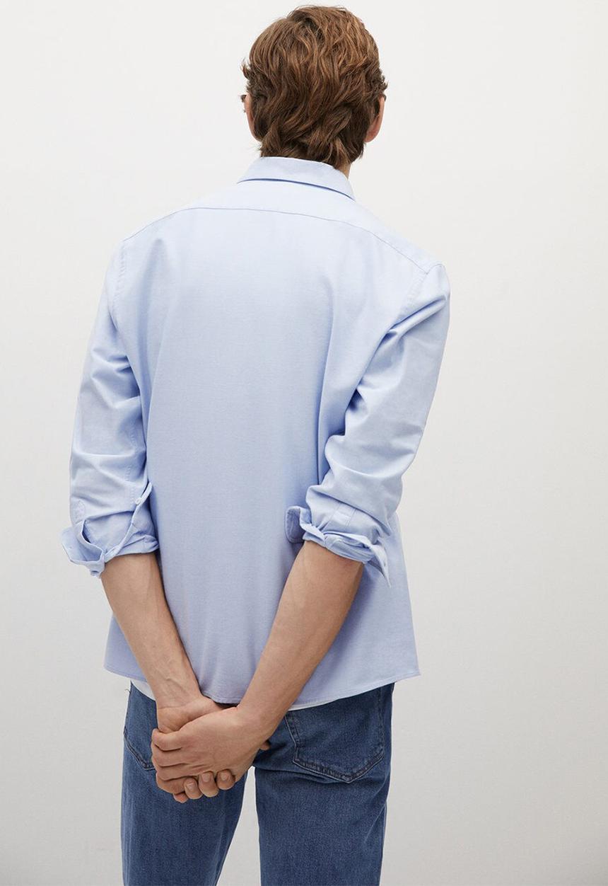 MANGO - Oxford long sleeve shirt - pastel blue