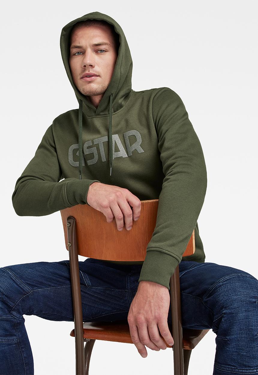 G-STAR - G-star hooded sweater - dk bronze green