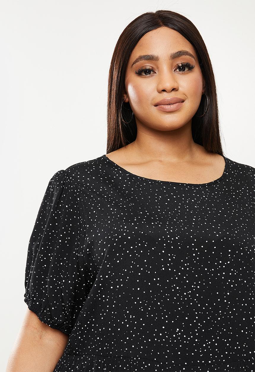 Cotton On - Curve woven leah midi dress - kat spot black