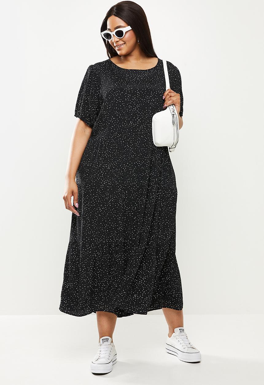 Cotton On - Curve woven leah midi dress - kat spot black